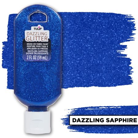 Picture of 40193 Tulip Dazzling Glitter Brush-On Fabric Paint Dazzling Sapphire 2 fl. oz.