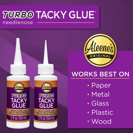 Aleenes Turbo Tacky Glue Needlenose works best on graphic
