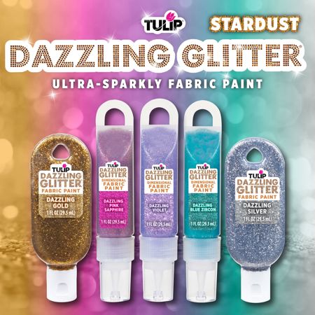 Picture of 48737 Tulip Dazzling Glitter Fabric Paint Stardust Combo Pack