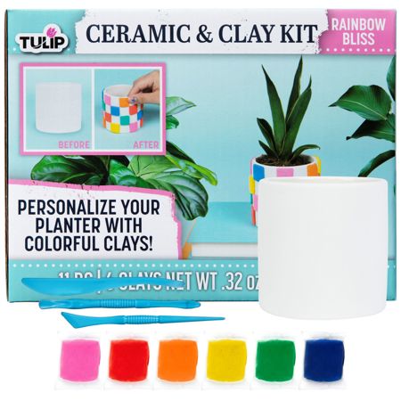Picture of 48635 Tulip Ceramic & Clay Planter Kit Rainbow Bliss
