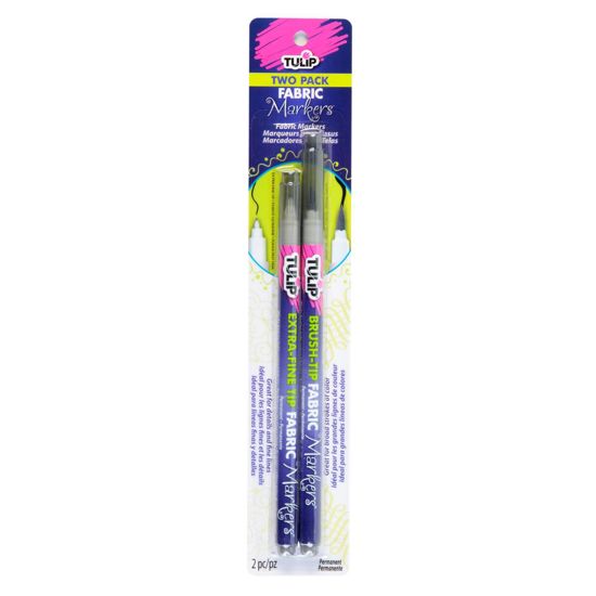 Tulip Fabric Markers Gray 2 Pack package