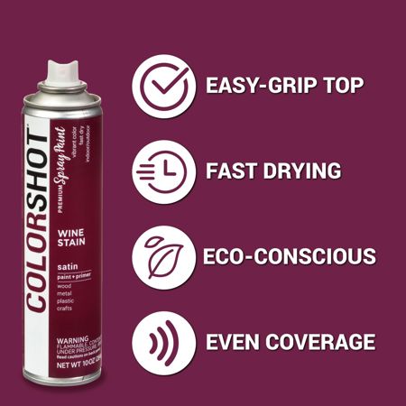 Picture of 40078 COLORSHOT Satin Spray Paint Wine Stain (Burgundy) 10 oz.