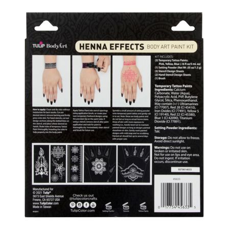 Picture of 45633 Tulip Body Art Ultimate Henna Color Vibrant Tattoo Kit