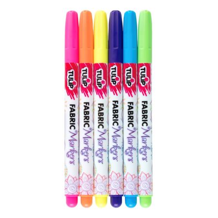 Picture of 28975 Tulip Fine-Tip  Fabric Markers Neon 6 Pack