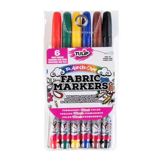 Picture of 28974 Tulip Fine-Tip Primary Fabric Markers 6 Pack