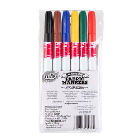 Picture of 28974 Tulip Fine-Tip Primary Fabric Markers 6 Pack