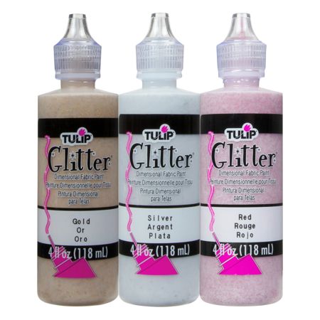 Picture of 42186 Tulip Dimensional Fabric Paint Glitter Festive 4 fl. oz. 3 Pack