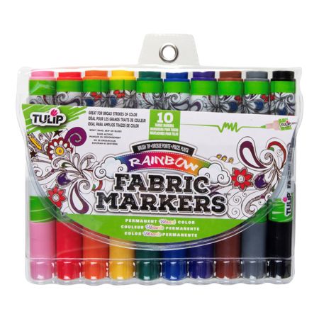 Picture of 31648 Tulip Brush-Tip Fabric Markers Rainbow 10 Pack