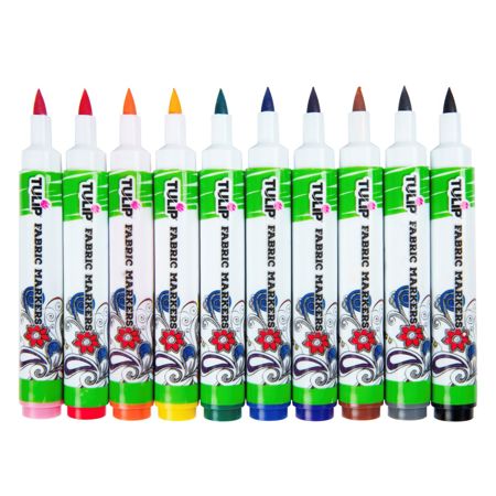 Picture of 31648 Tulip Brush-Tip Fabric Markers Rainbow 10 Pack