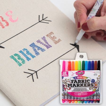 Picture of 26662 Tulip Fine-Tip Fabric Markers Rainbow 12 Pack