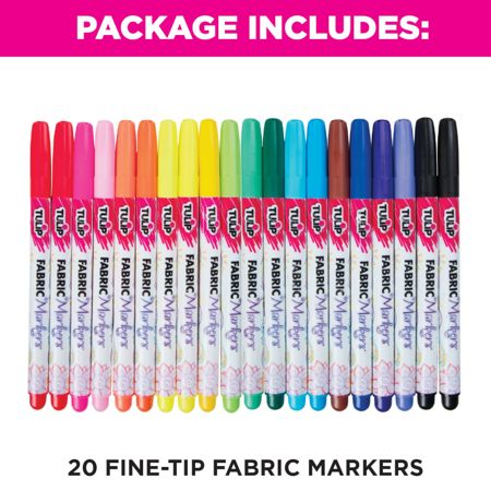 Picture of 28976 Tulip Fine-Tip Fabric Markers Rainbow 20 Pack