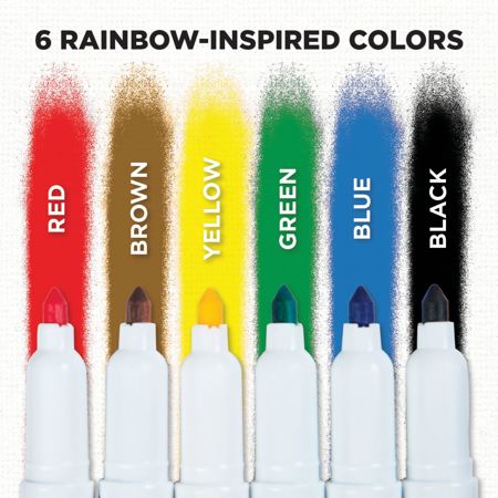 Picture of 37314 Graffiti Bullet Tip Rainbow Fabric Markers 6 Pack