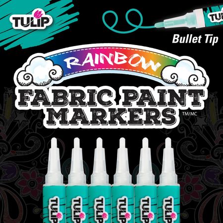 Picture of 33586 Tulip Opaque Bullet-Tip Fabric Markers 6 Pack