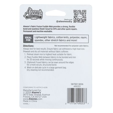 Picture of 49053 Aleene’s Fabric Fusion Lite Fusible Web (White) 5/8 in x 18 yd