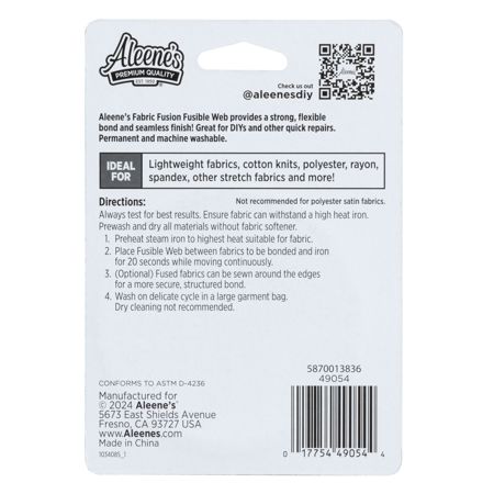 Picture of 49054 Aleene’s Fabric Fusion Lite Fusible Web (Black) 5/8 in x 18 yd