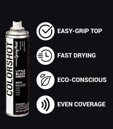 Picture of 48300 COLORSHOT Gloss Spray Paint Little Black Dress (Black) 10 oz.