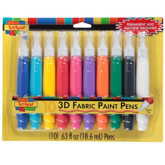 Picture of 32509 3D Fabric Paint Pens 10 Pack