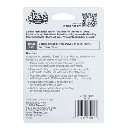 Picture of 49057 Aleene’s Fabric Fusion Iron-On Tape 3/8 in x 10 yd