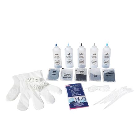Shibori 5 Color Tie Dye Kit Contents