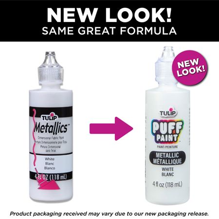 Picture of 17364 Tulip Dimensional Fabric Paint Metallics White 4 oz.