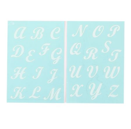 Picture of 26765 Sticky Fabric Stencils Large Script Letters 2 Pack