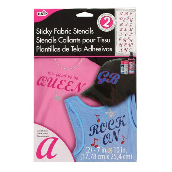 Picture of 26765 Sticky Fabric Stencils Large Script Letters 2 Pack