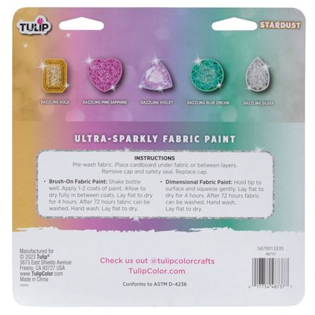 Picture of 48737                               TULIP DAZZLING GLITTER FABRIC PAINT COMBO PACK    