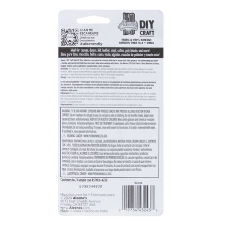 Picture of 43243 Aleene's DIY Craft Fabric & Vinyl Adhesive 1.5 fl. oz.