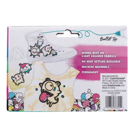 Picture of 37315 Tulip Graffiti Bullet-Tip Fabric Markers Neon 6 Pack