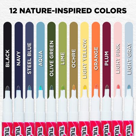 Picture of 46984                               TULIP FINE TIP FABRIC MARKERS 12PK MTN MEADOW     